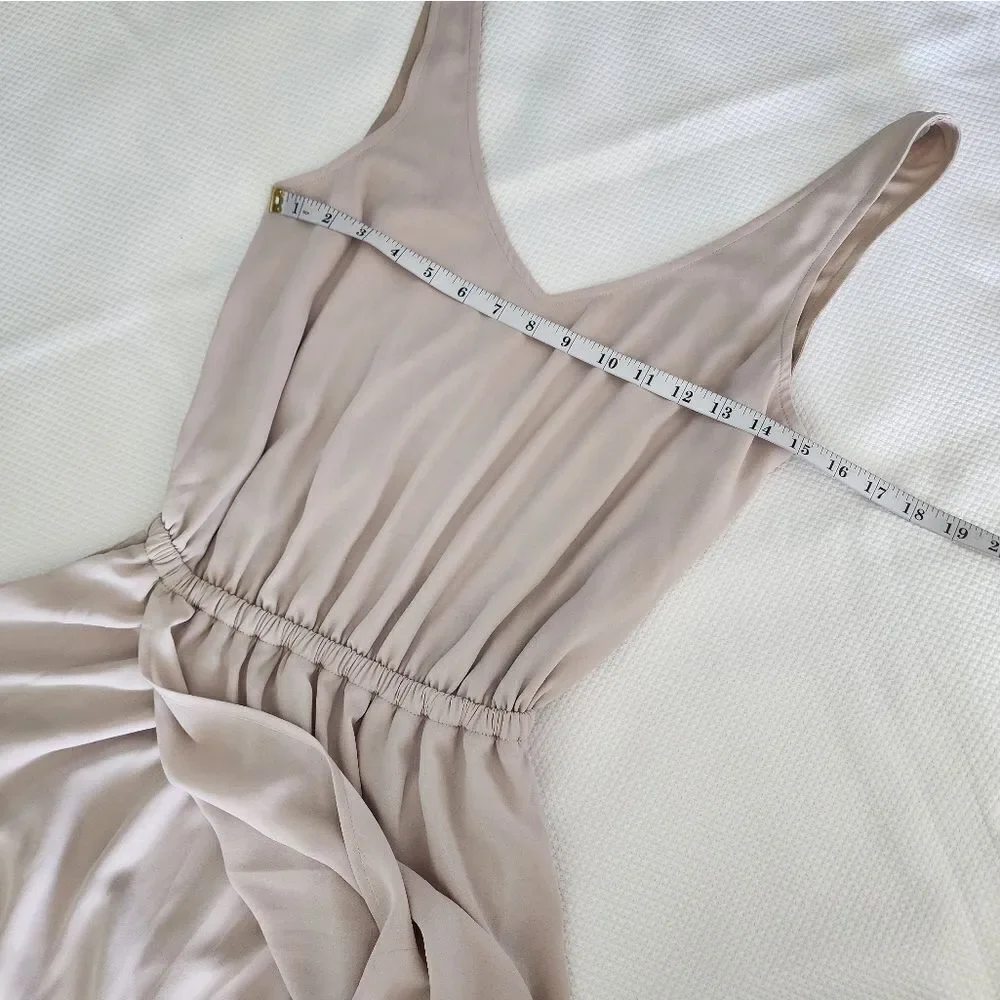 Show Me Your MuMu Soft Cream Tan Pink Sleeveless V-Neck Maxi Dress